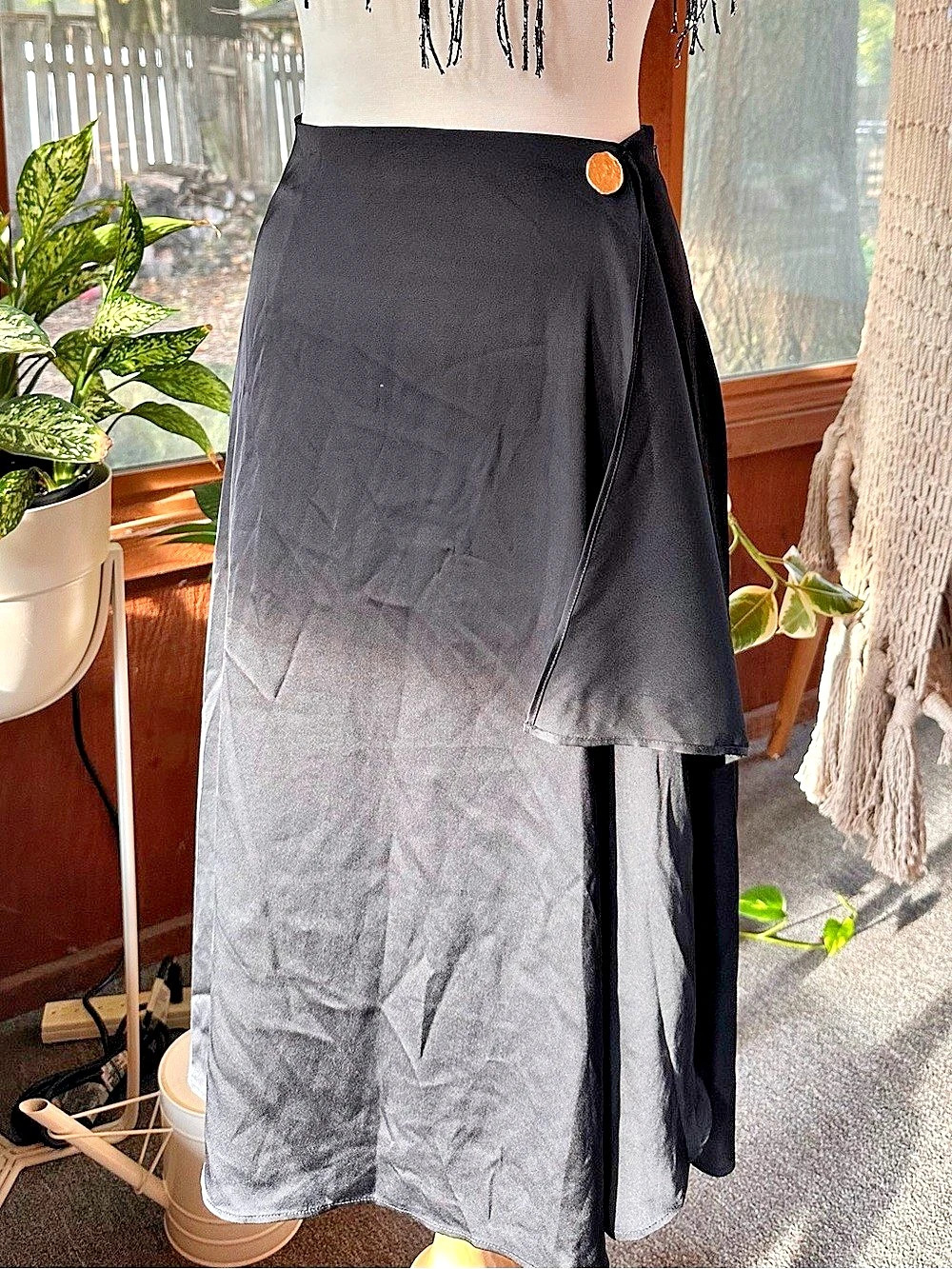 Express Asymmetrical Overlay Maxi Skirt in Black Size 4 NWT